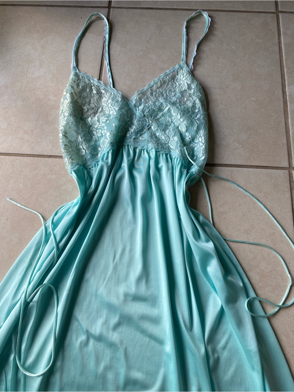 Maidenform Aqua Lace-Top Maxi Dress